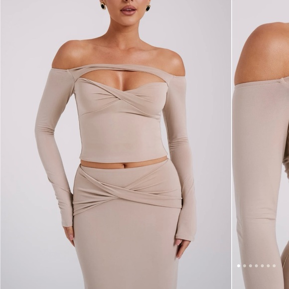 Meshki CERI MIDI SKIRT & OFF SHOULDER LONG SLEEVE TOP SET - Picture 2 of 6